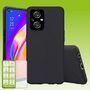 F�r Oppo Reno 8 Lite Silikoncase TPU Schwarz + 0,26 H9 Glas Handy Tasche H�lle Schutz Cover 