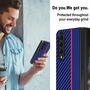 F�r Samsung Galaxy Z Fold4 5G Carbon Kunststoff Handy Tasche H�lle Etuis Blau