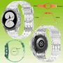 F�r Samsung Galaxy Watch 4 44mm Kunststoff / Silikon Armband mit Geh�use-Schutz Watch Uhr Transparent Ersatz Arm Band 