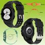 F�r Samsung Galaxy Watch 4 Classic 46mm Kunststoff / Silikon Armband mit Geh�use-Schutz Watch Uhr Schwarz Ersatz Arm Band 