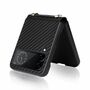 F�r Samsung Galaxy Z Flip4 5G Kunstleder / Kunststoff Kohlefaser Struktur Handy Tasche H�lle Etuis Schwarz