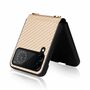 F�r Samsung Galaxy Z Flip4 5G Kunstleder / Kunststoff Kohlefaser Struktur Handy Tasche H�lle Etuis Gold