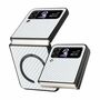 F�r Samsung Galaxy Z Flip4 5G MagSafe Magnetic Kunststoff Kohlefaser Struktur Handy Tasche H�lle Etuis Silber