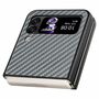 F�r Samsung Galaxy Z Flip4 5G MagSafe Magnetic Kunststoff Kohlefaser Struktur Handy Tasche H�lle Etuis Grau