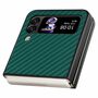 F�r Samsung Galaxy Z Flip4 5G MagSafe Magnetic Kunststoff Kohlefaser Struktur Handy Tasche H�lle Etuis Gr�n