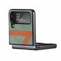 F�r Samsung Galaxy Z Flip4 5G Kunstleder / Kunststoff Z-Muster Struktur Handy Tasche H�lle Etuis Gr�n