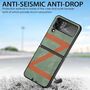 F�r Samsung Galaxy Z Flip4 5G Kunstleder / Kunststoff Z-Muster Struktur Handy Tasche H�lle Etuis Gr�n