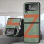 F�r Samsung Galaxy Z Flip4 5G Kunstleder / Kunststoff Z-Muster Struktur Handy Tasche H�lle Etuis Gr�n