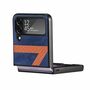 F�r Samsung Galaxy Z Flip4 5G Kunstleder / Kunststoff Z-Muster Struktur Handy Tasche H�lle Etuis Blau