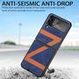F�r Samsung Galaxy Z Flip4 5G Kunstleder / Kunststoff Z-Muster Struktur Handy Tasche H�lle Etuis Blau