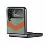 F�r Samsung Galaxy Z Flip4 5G Kunstleder / Kunststoff V-Muster Struktur Handy Tasche H�lle Etuis Gr�n