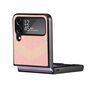 F�r Samsung Galaxy Z Flip4 5G Kunstleder / Kunststoff V-Muster Struktur Handy Tasche H�lle Etuis Pink