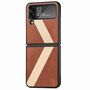 F�r Samsung Galaxy Z Flip4 5G Kunstleder / Kunststoff L-Muster Struktur Handy Tasche H�lle Etuis Braun