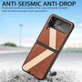 F�r Samsung Galaxy Z Flip4 5G Kunstleder / Kunststoff L-Muster Struktur Handy Tasche H�lle Etuis Braun
