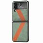 F�r Samsung Galaxy Z Flip4 5G Kunstleder / Kunststoff L-Muster Struktur Handy Tasche H�lle Etuis Gr�n