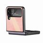 F�r Samsung Galaxy Z Flip4 5G Kunstleder / Kunststoff L-Muster Struktur Handy Tasche H�lle Etuis Pink