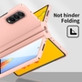 F�r Samsung Galaxy Z Fold4 5G Kunststoff Handy Tasche H�lle Etuis Pink + Folie + Stift