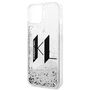 Karl Lagerfeld Hard Case Liquid Glitter Big KL Apple iPhone 14 Case Schutzh�lle Silber