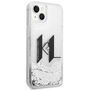 Karl Lagerfeld Hard Case Liquid Glitter Big KL Apple iPhone 14 Case Schutzh�lle Silber