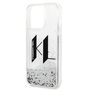 Karl Lagerfeld Hard Case Liquid Glitter Big KL Apple iPhone 14 Pro Case Schutzh�lle Silber