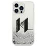 Karl Lagerfeld Hard Case Liquid Glitter Big KL Apple iPhone 14 Pro Case Schutzh�lle Silber
