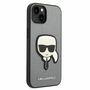 Karl Lagerfeld Schutzh�lle f�r Apple iPhone 14 Plus Silber Saffiano Ikonik H�lle Case Cover Etui