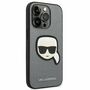 Karl Lagerfeld Schutzh�lle f�r Apple iPhone 14 Pro Max Silber Saffiano Ikonik H�lle Case Cover Etui