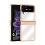 F�r Samsung Galaxy Z Flip4 5G Electroplating Kunststoff Silikon Cover Handy Tasche H�lle Etuis Rose Gold