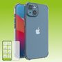 F�r Apple iPhone 14 Schock Silikoncase TPU Transparent + 0,26 H9 Glas Handy Tasche H�lle Schutz Cover 