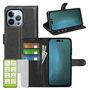 F�r Apple iPhone 14 Pro Produktset Handy Tasche Wallet + H9 Hart Glas Schutz H�lle Case Cover Etuis Neu Zubeh�r Schwarz