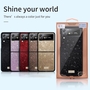 F�r Samsung Galaxy Z Flip4 5G Glitzer Design Kunststoff TPU Cover Handy Tasche H�lle Etuis Lila