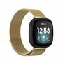F�r Fitbit Versa 4 + 3 / Sense 1+ 2 Magnet Metall Watch Uhr Ersatz Armband Gold