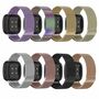 Fr Fitbit Versa 4 + 3 / Sense 1+ 2 Magnet Metall Watch Uhr Ersatz Armband Silber