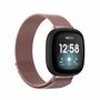 F�r Fitbit Versa 4 + 3 / Sense 1+ 2 Magnet Metall Watch Uhr Ersatz Armband Pink