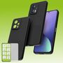 F�r Xiaomi Poco X4 GT 5G Silikoncase TPU Schwarz + 0,26 H9 Glas Handy Tasche H�lle Schutz Cover