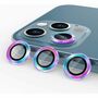 Metal Ring Camera Tempered Glas Film f�r Apple iPhone 14 Pro Max / 14 Pro Panzer Zubeh�r Glas Rainbow 