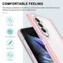 F�r Samsung Galaxy Z Fold4 5G 360 Grad Schock Durchsichtig Acrylic + PC + TPU Cover Handy Tasche H�lle Etuis Rosa