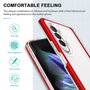 F�r Samsung Galaxy Z Fold4 5G 360 Grad Schock Durchsichtig Acrylic + PC + TPU Cover Handy Tasche H�lle Etuis Rot
