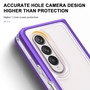 F�r Samsung Galaxy Z Fold4 5G 360 Grad Schock Durchsichtig Acrylic + PC + TPU Cover Handy Tasche H�lle Etuis Lila