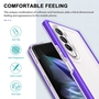 F�r Samsung Galaxy Z Fold4 5G 360 Grad Schock Durchsichtig Acrylic + PC + TPU Cover Handy Tasche H�lle Etuis Lila