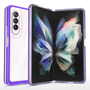 F�r Samsung Galaxy Z Fold4 5G 360 Grad Schock Durchsichtig Acrylic + PC + TPU Cover Handy Tasche H�lle Etuis Lila