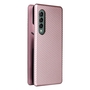 F�r Samsung Galaxy Z Fold4 5G Carbon Kunstleder Handy Tasche H�lle Etuis Pink