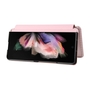 F�r Samsung Galaxy Z Fold4 5G Carbon Kunstleder Handy Tasche H�lle Etuis Pink