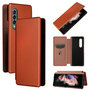 F�r Samsung Galaxy Z Fold4 5G Carbon Kunstleder Handy Tasche H�lle Etuis Braun