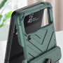 F�r Samsung Galaxy Z Flip4 5G Outdoor Kunststoff Armor Magnet Kamera Schild Hart Cover Handy Tasche H�lle Etuis Gr�n