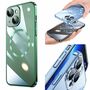 F�r Apple iPhone 13 Electroplating TPU Silikon Etuis Handy H�lle Transparent Gr�n