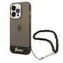 Guess Chain Silikon Case fr Apple iPhone 14 Pro mit Kette Transparent / Schwarz Hlle