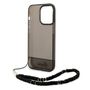 Guess Chain Silikon Case fr Apple iPhone 14 Pro mit Kette Transparent / Schwarz Hlle