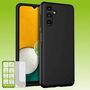 F�r Samsung Galaxy A14 5G / 4G Silikoncase TPU Schwarz + 0,26 H9 Glas Handy Tasche H�lle Schutz Cover 