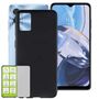 F�r Motorola Moto E22 Silikoncase TPU Schwarz + 0,26 H9 Glas Handy Tasche H�lle Schutz Cover